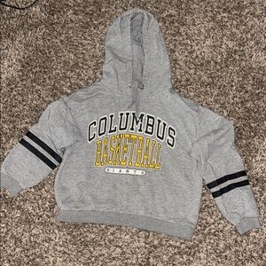Gray Columbus Basketball Hoodie